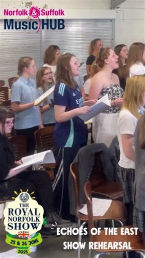 Check out the Norfolk and Suffolk Music Hub rehearsing for their Royal Norfolk Show performance at the Norfolk Showground & Events Centre. We can't wait to watch them perform on the New Noise Stage Wednesday 25th June🎶 #NorfolkMusic #RoyalNorfolkShow #MusicHub #LiveMusicNorfolk #NewNoiseStage #MusicRehearsal | Royal Norfolk Show