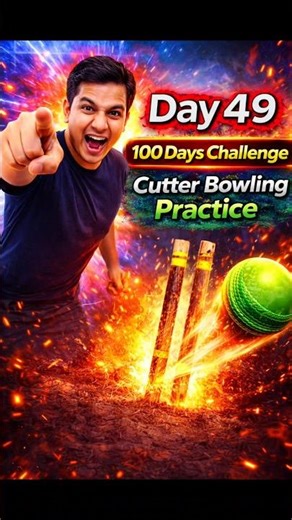 Day 49- Cutter Bowling Practice 🏏|Cricket video|#cricket#sports #shorts #practice #100dayschallenge