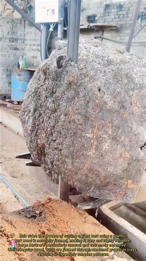 Crafting Elegance: The Cutting of a Rare Giant Burl #craft #work #wood