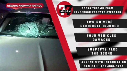 Drivers hurt after large rocks thrown from Henderson freeway overpass