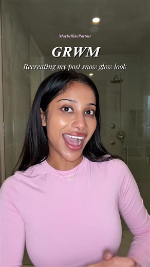 GRWM recreating my post snow-glow Cold air, red cheeks, soft bronze eyes, glossy lips , the look I always come back to. All @Maybelline NY always. #maybellinepartner