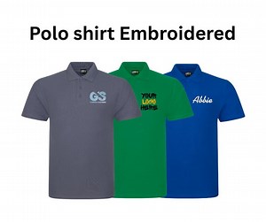 Custom Embroidered Polo Shirt: Personalized Logo, Cotton Blend - Etsy UK