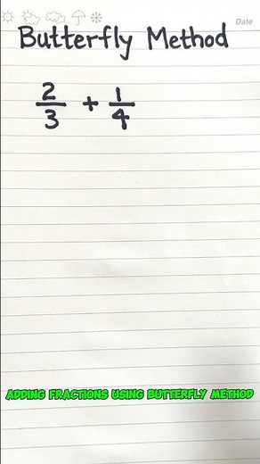 Adding Fractions using Butterfly method. #fraction #butterflymethod #maths #satmath