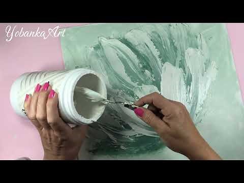 How to Paint Abstract Flower in 5 Minutes/ Easy Modern Acrylic Painting Tutorial