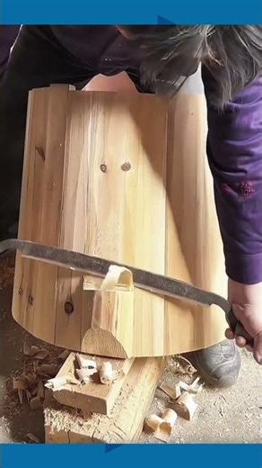 Wooden Bucket Making with Precision Craftsmanship to Prevent Water Leakage#crafting #popular #fyp