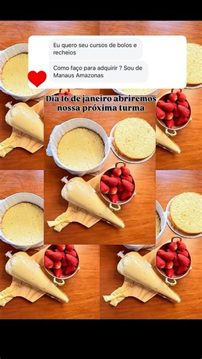Confeitaria Doces de Mãe - Telma Cristina on Instagram: "ATENÇÃO CONFEITEIROS , EMPREENDEDORES E AMANTES DE BOLOS! Dia 16 de janeiro, às 11h da manhã, abrimos as inscrições para a nova turma do Curso Festival de Bolos 🎉 Esse é o curso para quem quer: ✔️ Trabalhar com bolos de feira ✔️ Lucrar com festival de fatias ✔️ Produzir bolos festivos de aniversário ✔️ Profissionalizar a confeitaria e aumentar a renda Dentro do curso você vai aprender: 🍰 Massas perfeitas, estruturadas e testadas 🍫 Reche