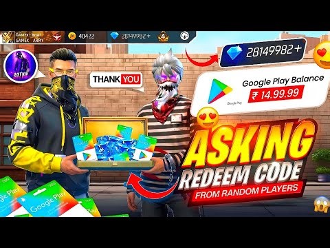 Asking Redeem Code from Random Players 😱 Got ₹1,00,000 Redeem Code 😍🔥 – Garena Free Fire