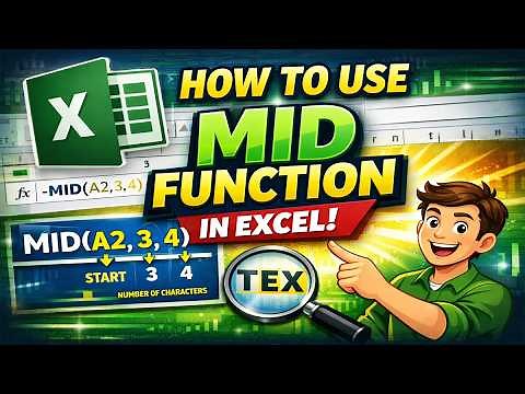 How to use the MID function in Excel