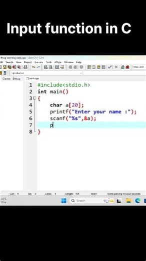 How to Take String Input in C using scanf() 🔥 #shorts