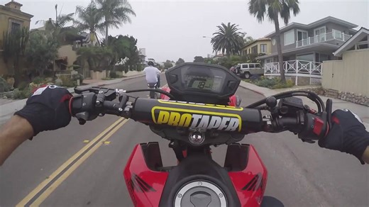 Riding through San Diego on motorcycles