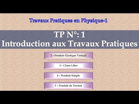 Introduction aux travaux pratiques de module Physique 1