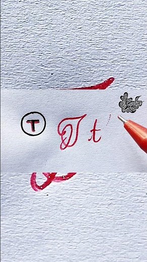 ‎How to write stylish in calligraphy | T Alphabet | Cursive handwriting style