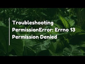 Troubleshooting PermissionError: Errno 13 Permission Denied