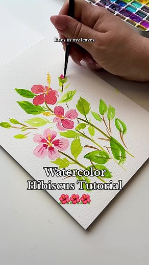 Happy spring! 🌺🌸 Here are some pretty hibiscus flowers i painted using the grabie kit, brushes and paper! #watercolorpainting #watercolorflowers #watercolortutorial #arttherapy Watercolor painting for beginners Learn to paint Watercolor hibiscus tutorial Easy art Tiktok shop for artists#ConSantanderConecto