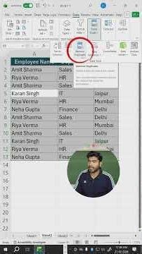 Excel में Duplicate Names तुरंत हटाएँ 🔥 Remove Duplicates Feature Excel Tips#excel #excelshortcuts