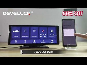 Develuck 10.26 Inch Dashcam Wireless Carplay Android 4K Front And Rear Camera Recorder Dual lens