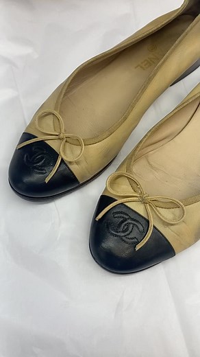 Breathing new life into these Chanel flats! 🌟 Watch the transformation as we restore the original color and erase the signs of wear. Is your pair in need of a refresh? Visit our website (link in bio) to find out how we can help! • • • #chanelflats #chanelrestoration #shoerestoration #shoerepair #paintmixing #beforeandafter #revival | � Vince’s Village Cobbler, LLC