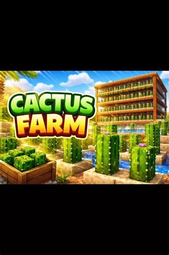 unlimited cactus farm in minecraft! 🌵( easy and automatic) #minecraft #cactusfarm