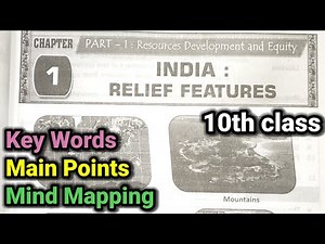 10th class | Social | 1. India : Relief Features lesson | keywords | Main Points | Mind Mapping