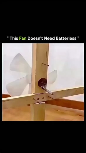 Explained Everything on Instagram: "This Fan Doesn’t Need Batteries ⚙️ It looks impossible at first glance, but this fan spins using pure mechanical energy, not electricity or batteries. The system works by converting small manual motion into rotational force through gears, tension, and stored kinetic energy. When the handle is turned or released, the energy transfers directly to the fan blades, keeping them spinning smoothly. No wires, no power source, no charging — just basic physics doing its