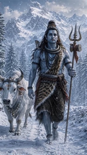 🔱 बर्फीले पहाड़ों में भोलेनाथ और नंदी | Mahadev Divine Journey 🕉️✨ #viralvideo #bholenath #bholebab