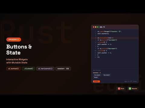 Build a Counter App in Rust egui — Buttons and State (Ep 3)