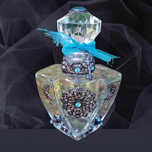 Altered Glass Bottle Ornament, Shabby Chic Decorative Bottle - Etsy Canada