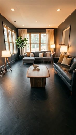 Why I painted my wood floors MATTE BLACK 🖤😱 #homedecor #transformation #satisfying #epoxy
