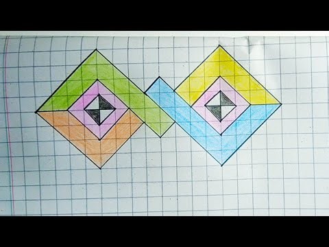 Amazing Geometric Pattern Drawing | Colorful Symmetry Art on Graph Paper