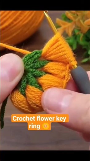 Crochet flower key ring 🌼 #shorts #crochet #flower #keyring #trending #viral #shakerastouch