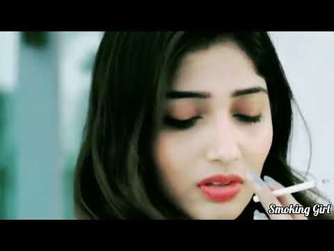 Asian Beautiful Girl Smoking a Cigarette