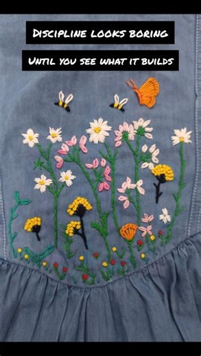 Easy and beautiful needle work beginners/3D embroidery|easy border design#shorts#embroidery​​