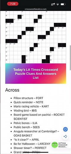 Today’s LA Times Crossword Puzzle Answers (September 18, 2024)