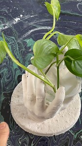 8.7K views · 229 reactions | Woman demonstrates how to make a planter out of your own hands I made a really cool planter using an inexpensive fast-working hand mold and plaster casting stone--here's what the process looks like | Caroline | Facebook