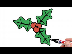 How to Draw a Mistletoe for Christmas