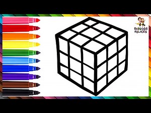 Dibuja y Colorea Un Cubo De Rubik Arcoiris 🧊🟥🟧🟨🟩🟦🟪🌈 Dibujos Para Niños