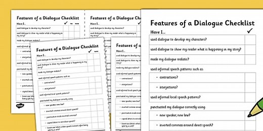Features of Dialogue Writing Checklist