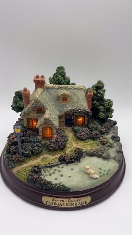 Thomas Kinkade Everett’s Cottage Lighted Cottage Collection Miniature Lighted House With Ducks, Memories of Home - Etsy