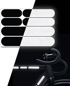 Elos Reflective Gear 3M Reflective Black Stickers - Reflective Helmet Tape, Motorcycle Tape, Hi Viz Stickers for Helmets - Discreet Black Until Light Hits It (Jumbo)