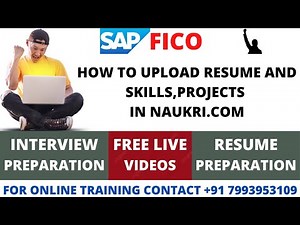 SAP FICO S4 HANA RESUME,SKILLS AND PROJECTS UPDATE IN NAUKRI.COM, SAP FICO S4 HANA TRAINING