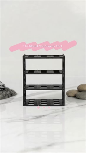 Four-layer 1:64 model car display rack, model car storage rack, with hollow-out design, good stability, featuring 12 model car display spaces.