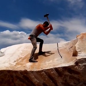 2.1M views · 3.6K reactions | This guy's got a unique technique for splitting some massive boulders!   | VT | Facebook