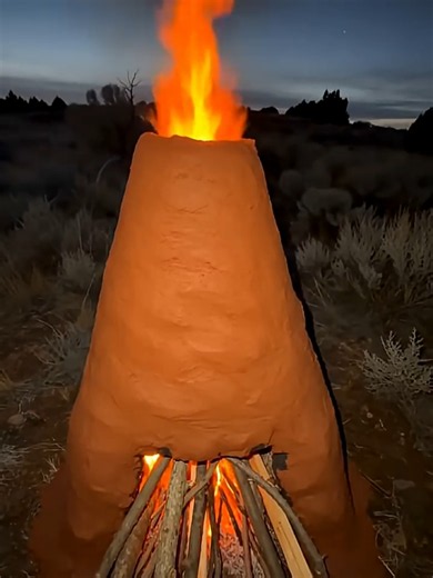 How to Build an Underground Bunker Chimney with Clay and Volcanic Rock#shorts #camp #skills #bushcraft #primitiveskills