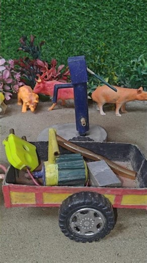 mini tractor video mini water pump science project mini farm #shorts #toys #tractor #cartoon #diy