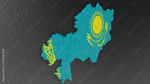 Kazakhstan map 3d. 3d map of Kazakhstan.