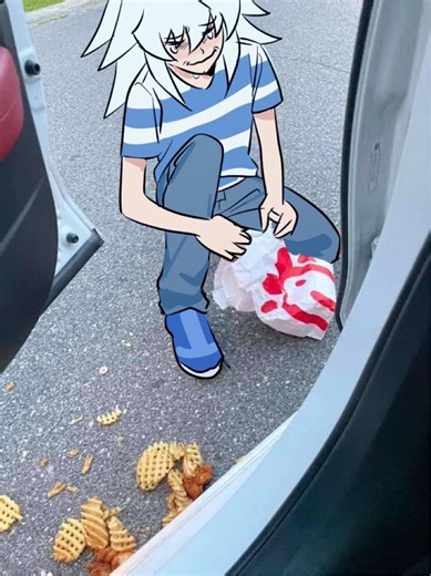 Yami Bakura: The Hero of Yu-Gi-Oh! in Glitchcore Style