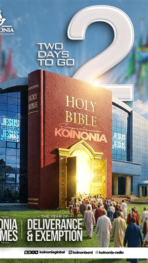 Koinonia Global on Instagram: "🔥TWO DAYS TO THE KOINONIA EXPERIENCE 🔥 The wait is almost over! In 2 days, we converge at the altar of His presence as Koinonia resumes this Sunday, 18TH JANUARY, fully aligned with God’s declaration for 2026 — The Year of Deliverance and Exemption. “Many are the afflictions of the righteous: but the Lord delivereth him out of them all.” — Psalm 34:19 (KJV) Clear your schedules. Set your heart. Align your spirit. Spread the word and invite your loved ones. Get re