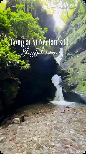 I think sharing a sound healing gong bath at dawn at @stnectansglen waterfall last summer was an absolute highlight of my life! ❤️ you can see the excitement in me to be sending out these healing vibes not only to my guests, but to the elementals and ancestors of this magical, sacred place. We’re back there in May & September this year and I’ll be back with wet toes and sound vibes for you to enjoy by the waterfall ✨ Bathe yourself in the healing vibrations of a gong bath in nature ✨ The deep, r