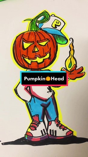 Pumpkin Full Body Drawing | Halloween Art Tutorial