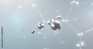 Vinyl chloride rotating 3d molecule, molecular structure of polymer, seamless video